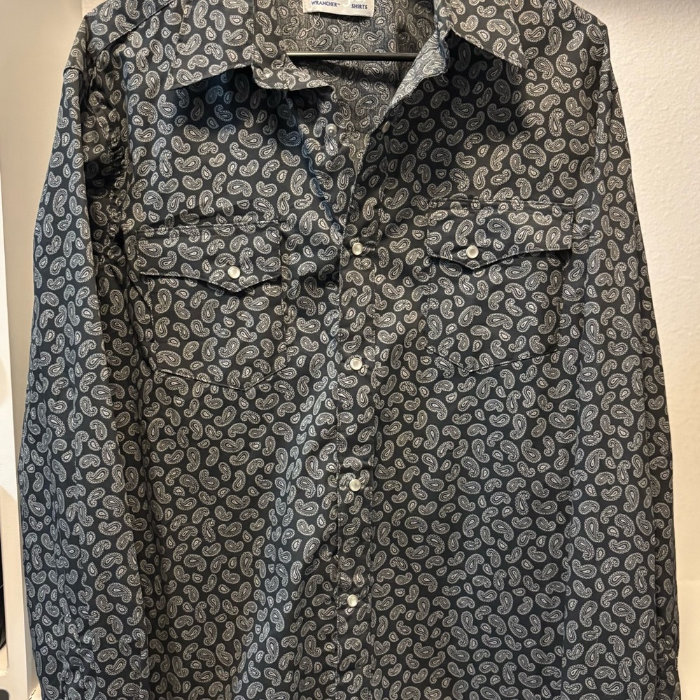 Gray Paisley Pearl-Snap Shirt